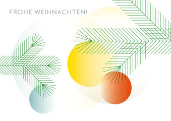 Wall Mural - Weihnachtsbaum mit Kugeln, Grafik, Weihnachtsgruß, geometrische Formen