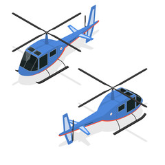 Wall Mural - Helicopter Isometric View. Vector