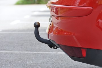 view of the vehicle hitch closeup