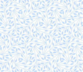 Canvas Print - Seamless leaves pattern on white background