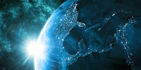Wall Mural - orbital view on earth from space