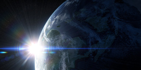 Wall Mural - orbital view on earth from space