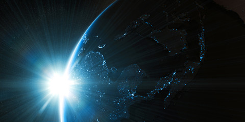 Wall Mural - orbital view on earth from space