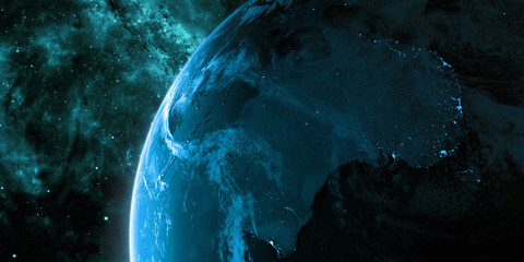 Wall Mural - orbital view on earth from space