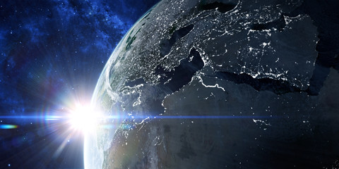 Wall Mural - orbital view on earth from space