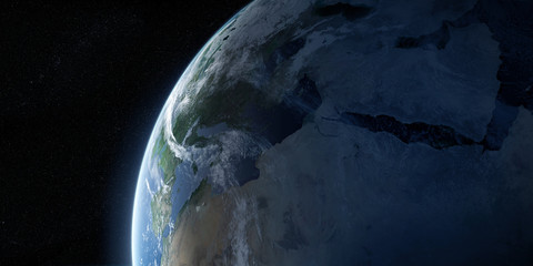 Wall Mural - orbital view on earth from space