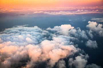 Wall Mural - Beautiful sunset above clouds