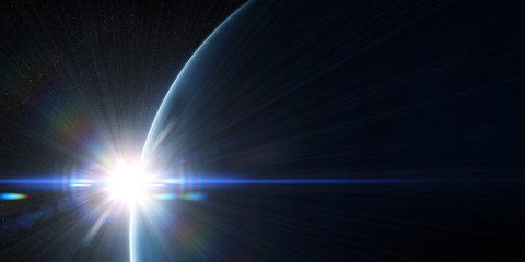 Wall Mural - orbital view on a planet from space