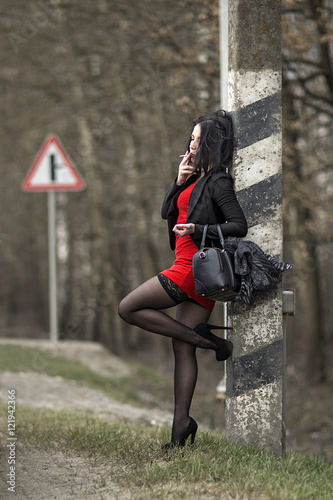 Fotomural Prostitute working on the road