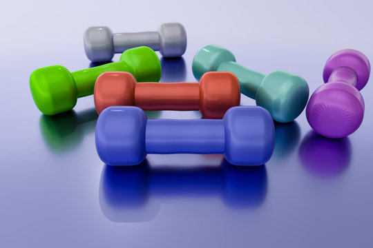 Dumbbell weight,3d rendered