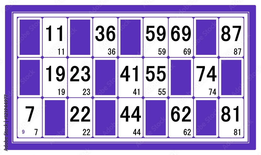Image vectorielle Stock Carton de loto numéro 9 | Adobe Stock