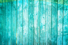 Old Blue Wood Planks Background With Peeling Paint 