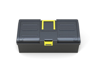 Wall Mural - Black plastic tool box. Top view. 3d rendering