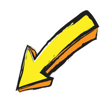 Cartoon Yellow Arrow Pointing Down