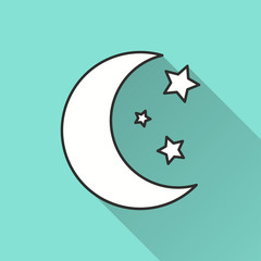 Wall Mural - Moon star - vector icon.