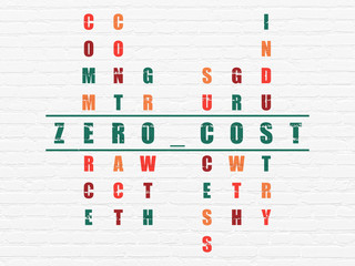 Wall Mural - Finance concept: Zero cost in Crossword Puzzle