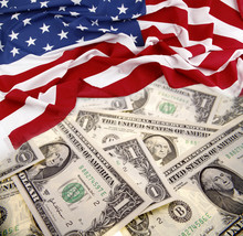 USA Flag On Money