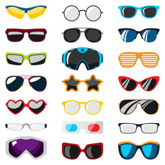 Sticker - Glasses human eye vector set.