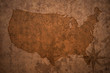 © luzitanija - united states of america map on a old vintage crack paper background