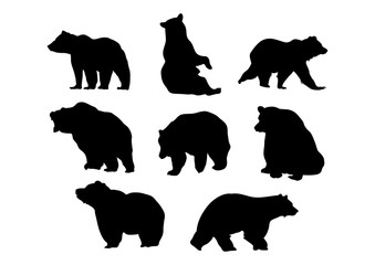 Wall Mural - Bear - Silhouette Bear Premium Pack 