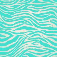 Wall Mural - Vintage zebra turquoise pattern