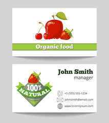 Sticker - Organic food shop business card template