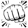 Punching fist hand vector illustration