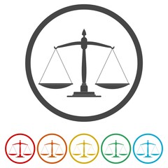 Poster - Scales of justice icon. Court of law symbol.