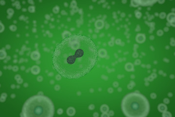 Scientific illustration of cells dividing by osmosis, background with cells, 3D render illustration