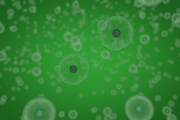 Scientific illustration of cells dividing by osmosis, background with cells, 3D render illustration