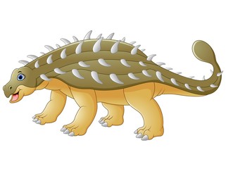 Sticker - Cartoon happy ankylosaurus