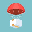 © lukpedclub - delivery service concept illustration vector, parcel with parachute for shipping, flat design vector
