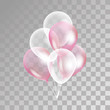 Pink transparent balloon on background.