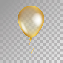 Poster - Gold transparent balloon on background.