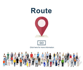 Canvas Print - Route Direction Position Map Concept