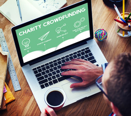 Sticker - Crowdfunding Startup Business Crowdsourcing Cooperation Graphic