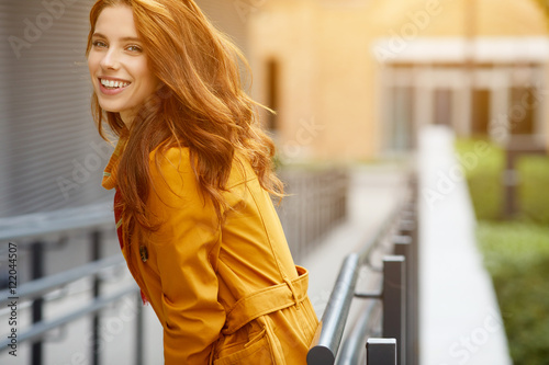 Fotografie, Tablou beautiful young woman in autumn city