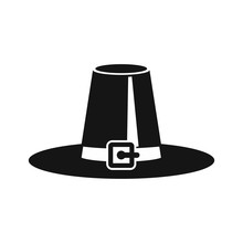 Pilgrim Hat Icon In Simple Style On A White Background Vector Illustration