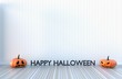 Room Decorations for happy Halloween against the wall of white boards,3d rendering