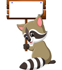 Wall Mural - Cute raccoon cartoon