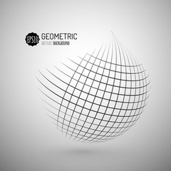 Aufkleber - Abstract striped spheres.Sphere vector design.Logo design elements. Geometric element