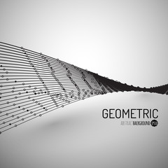 Aufkleber - Abstract Background with Dots Array and Lines. Connection Structure. Geometric Modern Technology Concept. Digital Data Visualization. Abstract Infographic Concept
