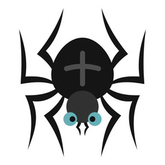 Poster - Spider icon in flat style isolated on white background. Insect symbol vector illustration