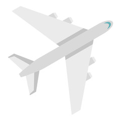 Poster - Passenger plane icon in flat style isolated on white background. Air symbol vector illustration