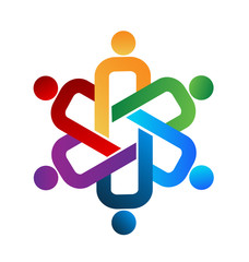 Logo teamwork unity people vector