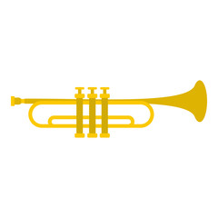 Poster - Music tube icon in flat style isolated on white background. Musical instrument symbol vector illustration