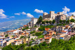 view of medieval town Celano, Province of L'Aquila, Abruzzo, Italy