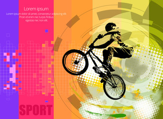 Plakat rower sport sztuka