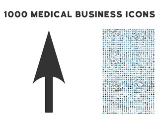 Wall Mural - Arrow Axis Y icon with 1000 medical commercial gray and blue vector pictograms. Clipart style is flat bicolor symbols, white background.