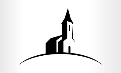 vector logo illustration of a church